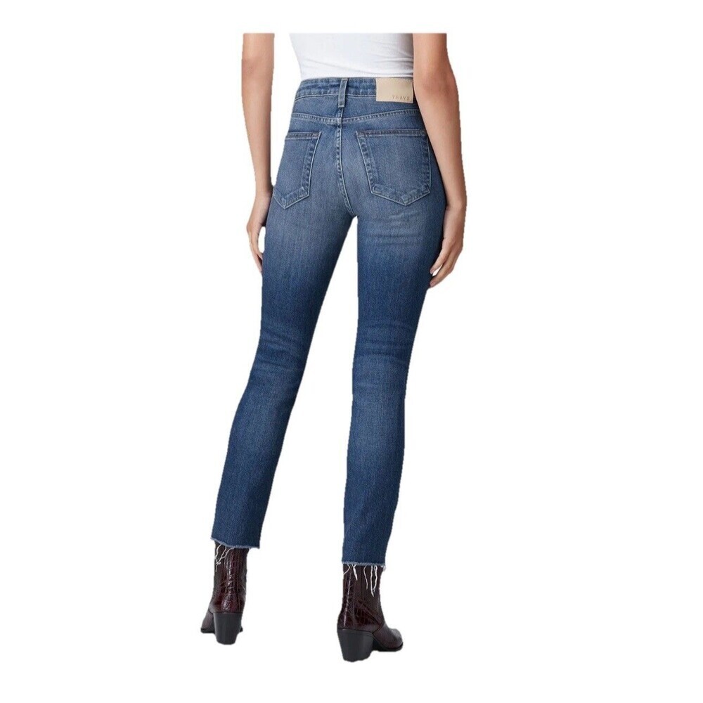 Trave Irina Jeans Womens 31 Blue Stretch Raw Hem Skinny Denim